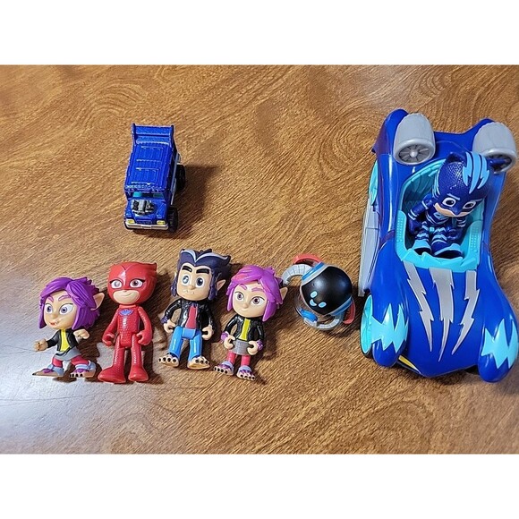 PJ Masks Villians Wolfie catboy Owlette Action Figures Toy Lot - Picture 8 of 8